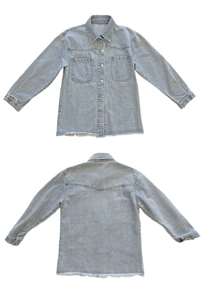 Raw hem denim jacket - Miss Sparkling