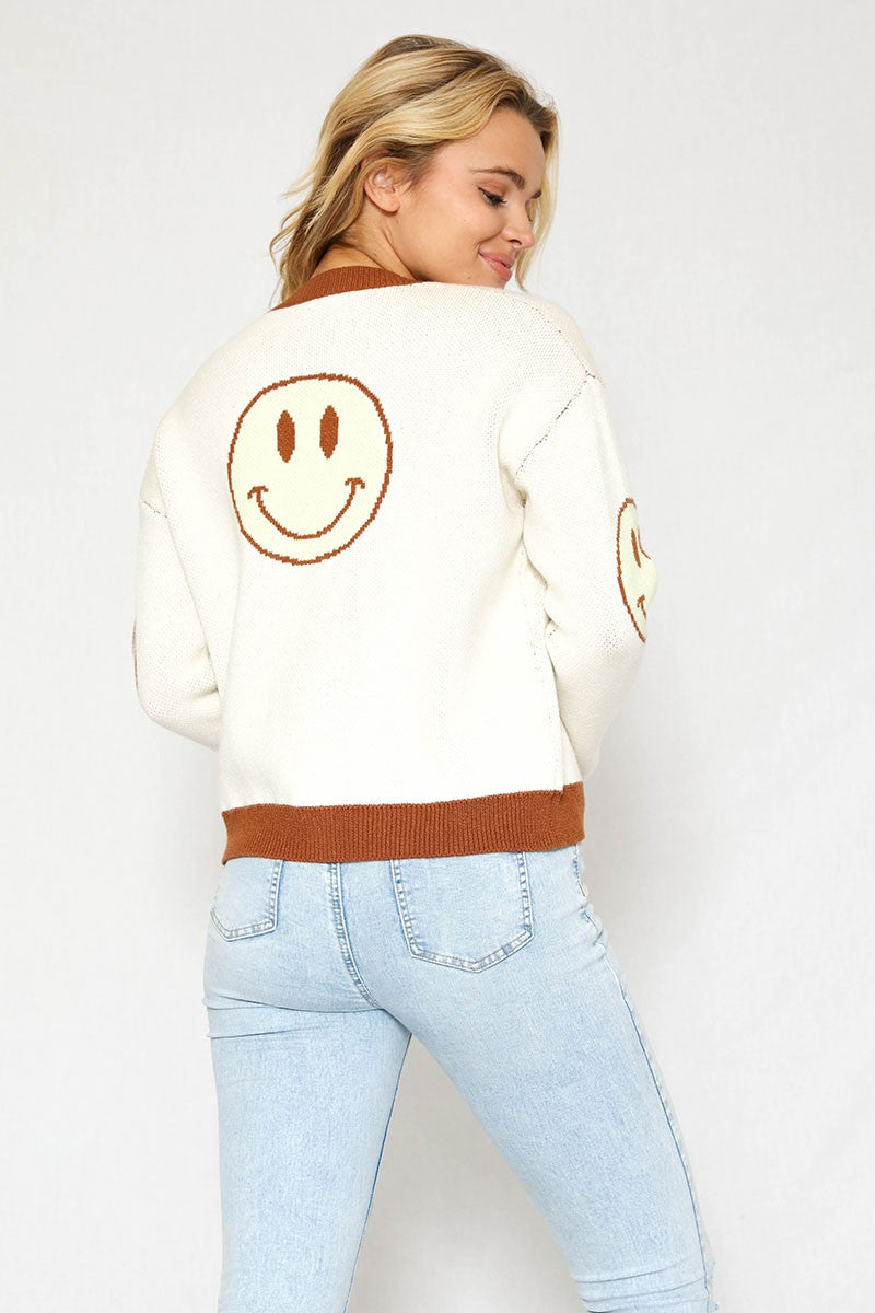 Smiley Face Cardigan - Miss Sparkling