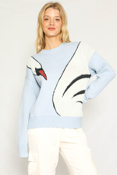 Swan Knit Sweater - Miss Sparkling