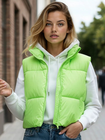 Cropped puffer vest