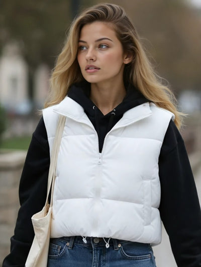 Cropped puffer vest