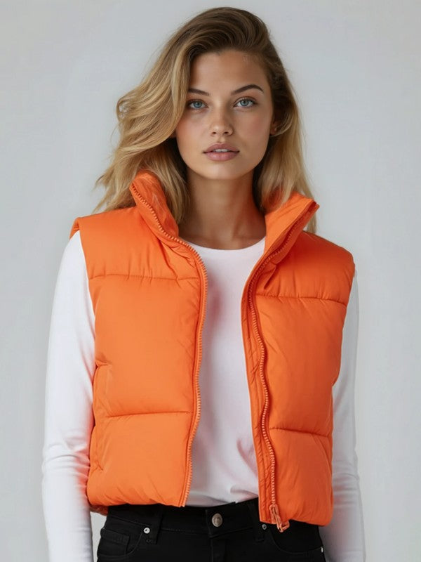 Cropped puffer vest