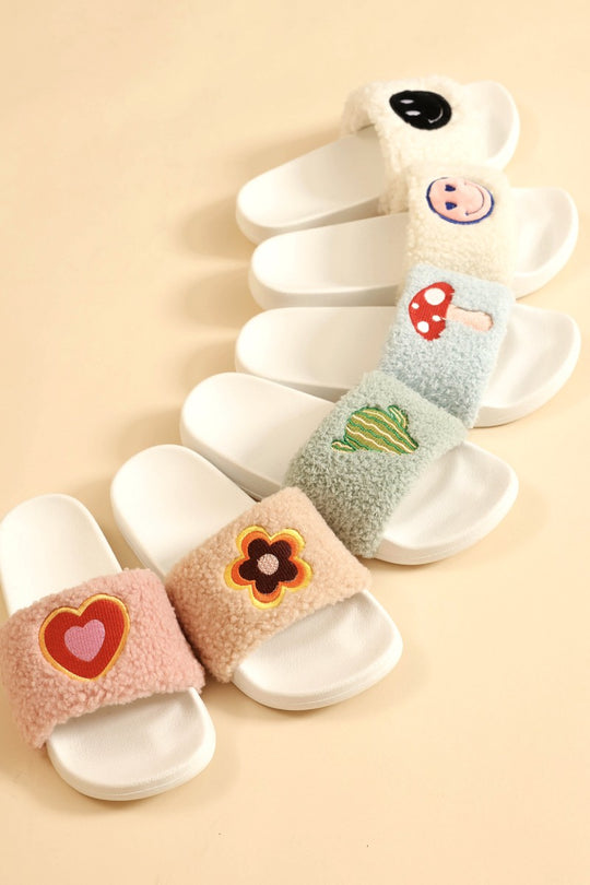 Novelty Sherpa Slides - Miss Sparkling