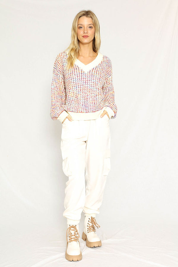 Multicolored knit sweater - Miss Sparkling