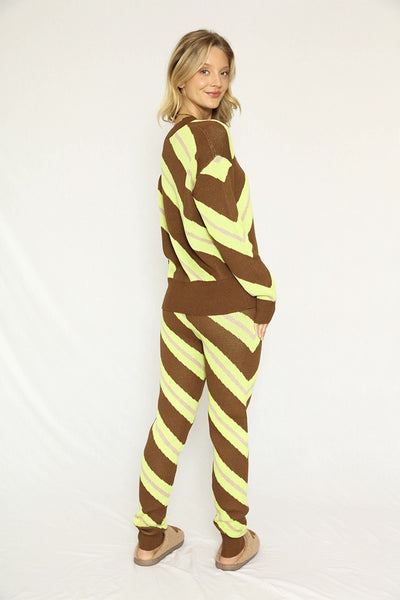Striped Knit Sweater Set - Miss Sparkling