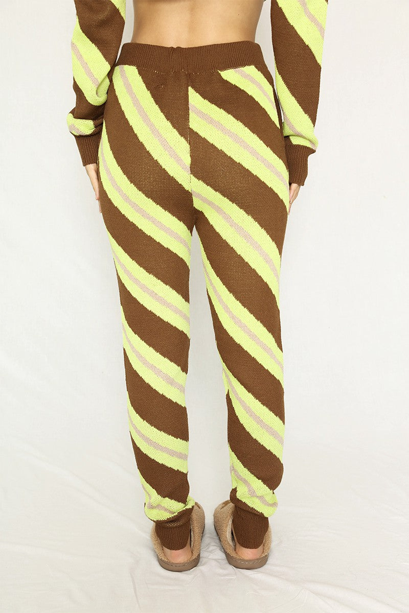 Striped Knit Sweater Set - Miss Sparkling