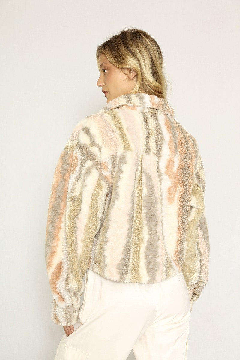 Printed sherpa jacket - Miss Sparkling