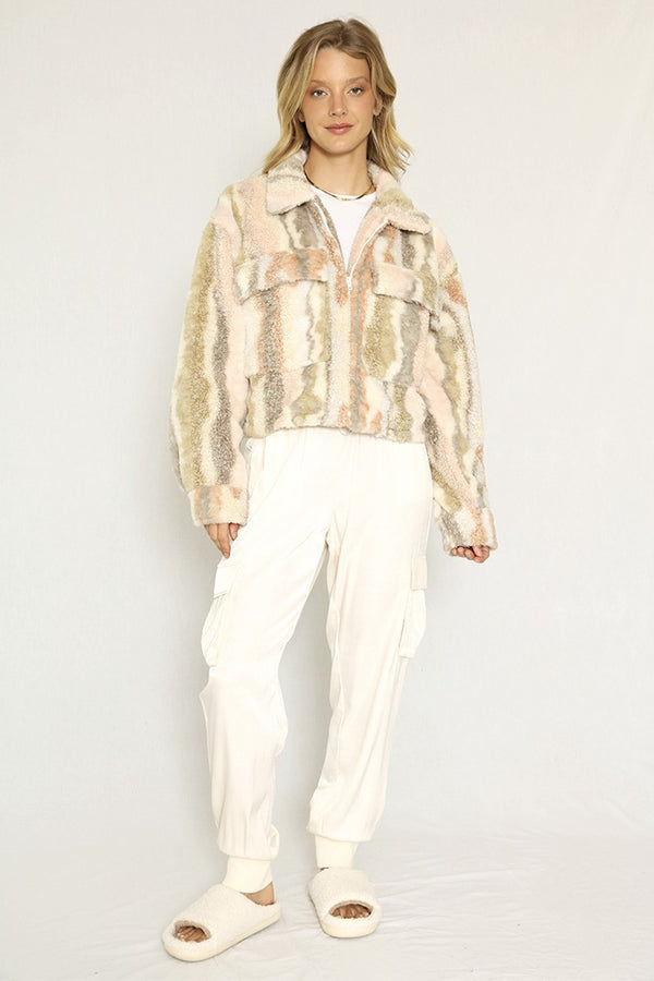 Printed sherpa jacket - Miss Sparkling