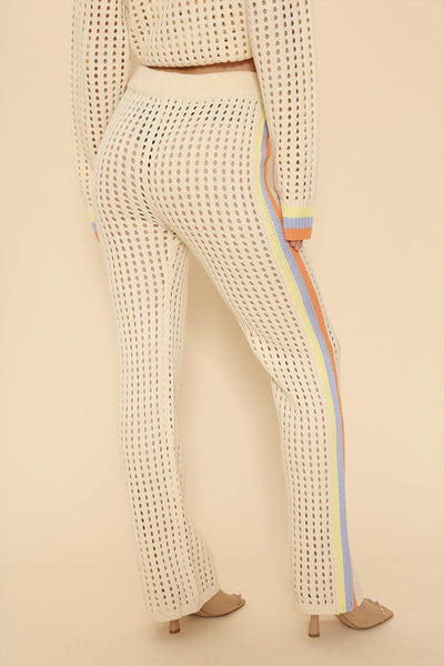 Side stripe knit pants - Miss Sparkling