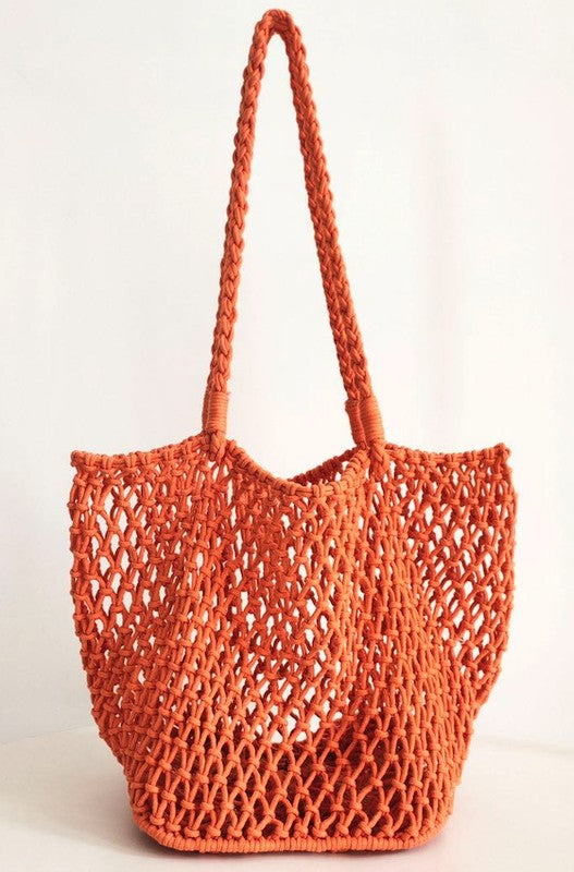 Miss Sparkling Braided Net Tote Bag