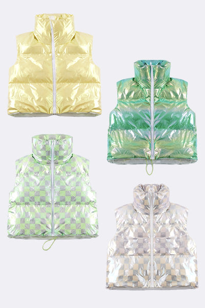Metallic puffer vest - Miss Sparkling