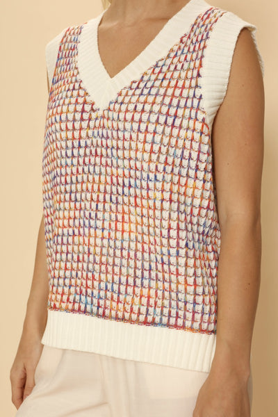 Multicolor knit vest