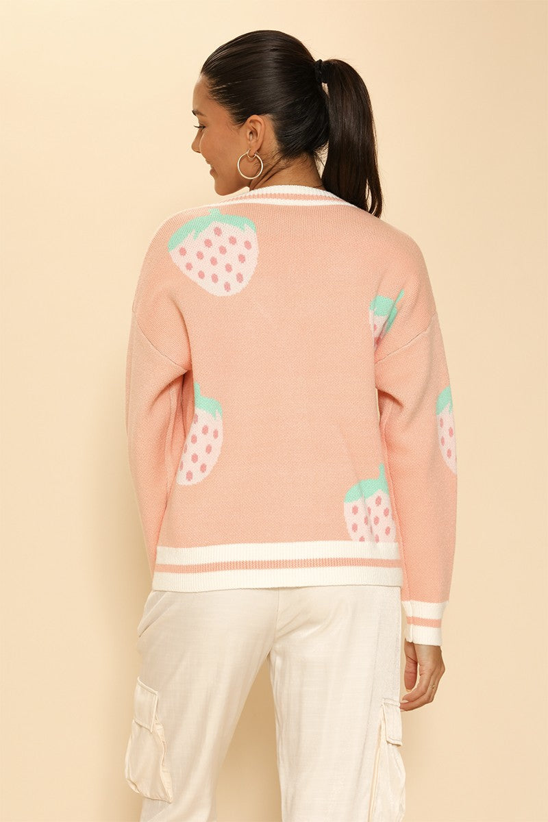 Strawberry knit cardigan - Miss Sparkling