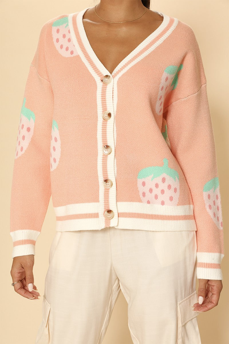 Strawberry knit cardigan - Miss Sparkling