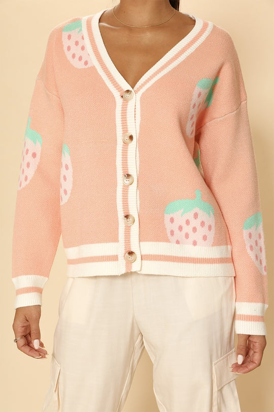 Strawberry knit cardigan - Miss Sparkling