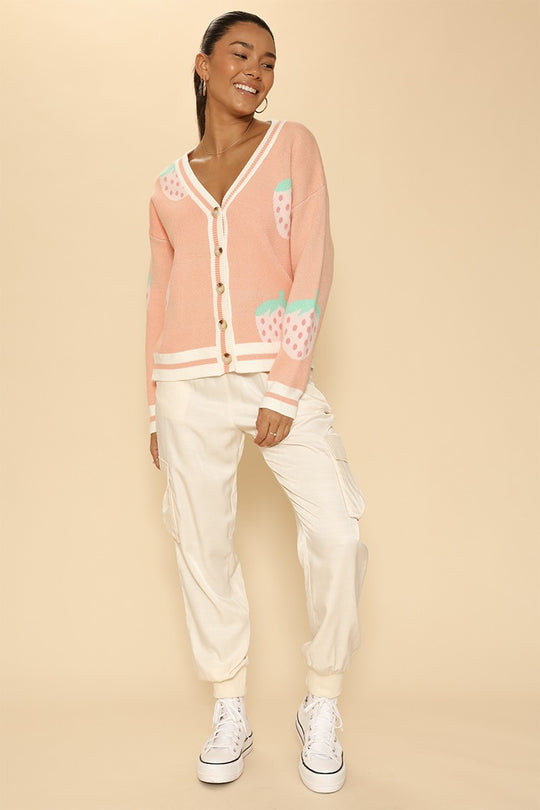 Strawberry knit cardigan - Miss Sparkling