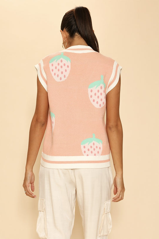 Strawberry knit vest - Miss Sparkling