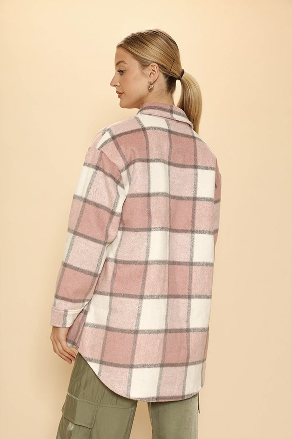 Sherpa lined plaid jacket - Miss Sparkling