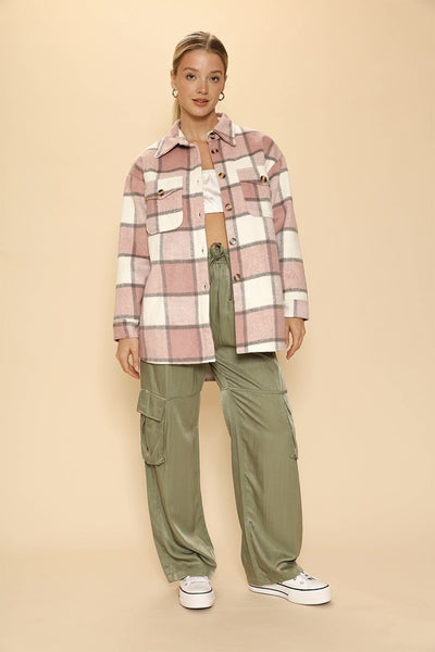 Sherpa lined plaid jacket - Miss Sparkling