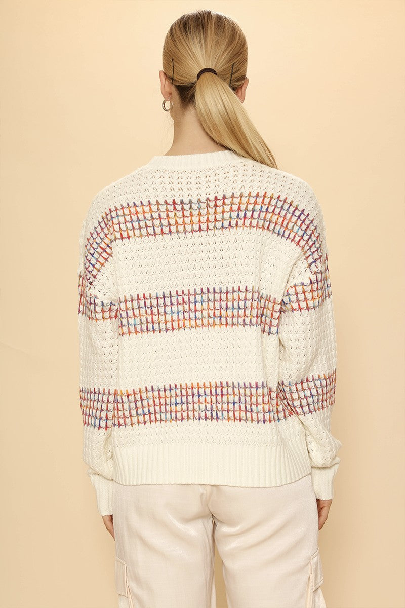Multicolored striped knit sweater - Miss Sparkling