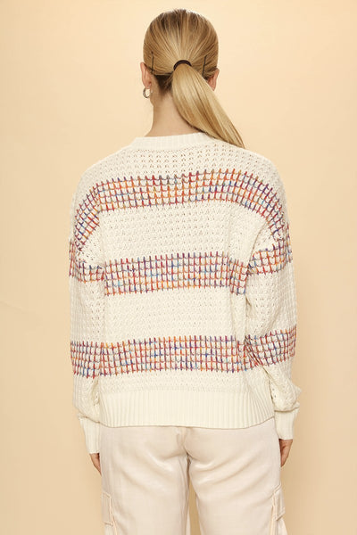 Multicolored striped knit sweater
