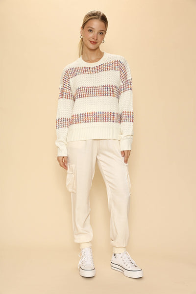 Multicolored striped knit sweater - Miss Sparkling