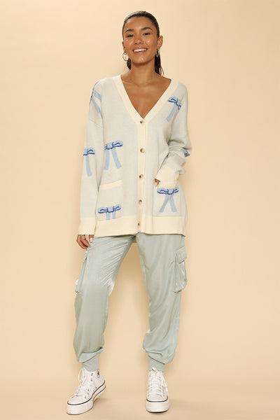 All over bow knit cardigan - Miss Sparkling