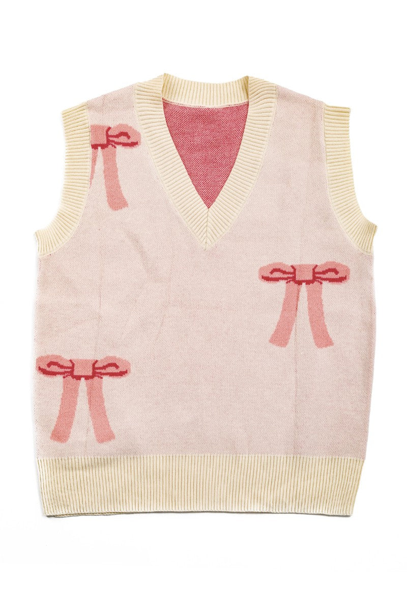 All over bow knit vest - Miss Sparkling