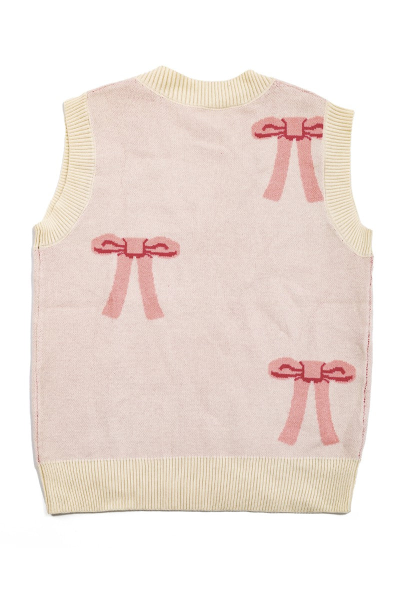 All over bow knit vest - Miss Sparkling