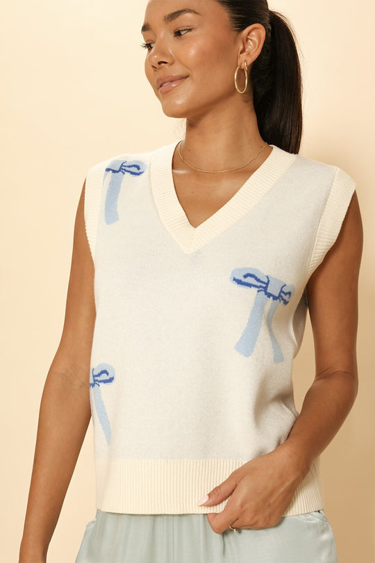 All over bow knit vest - Miss Sparkling