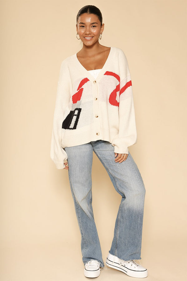 Lipstick cardigan - Miss Sparkling