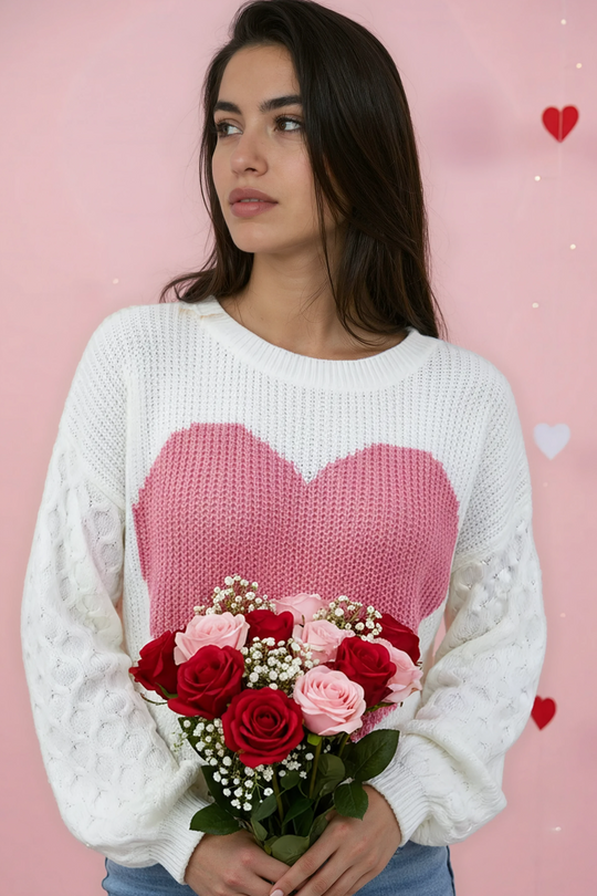 Heart knit sweater