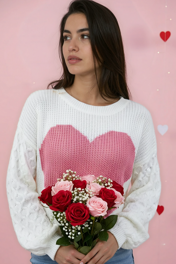Heart knit sweater