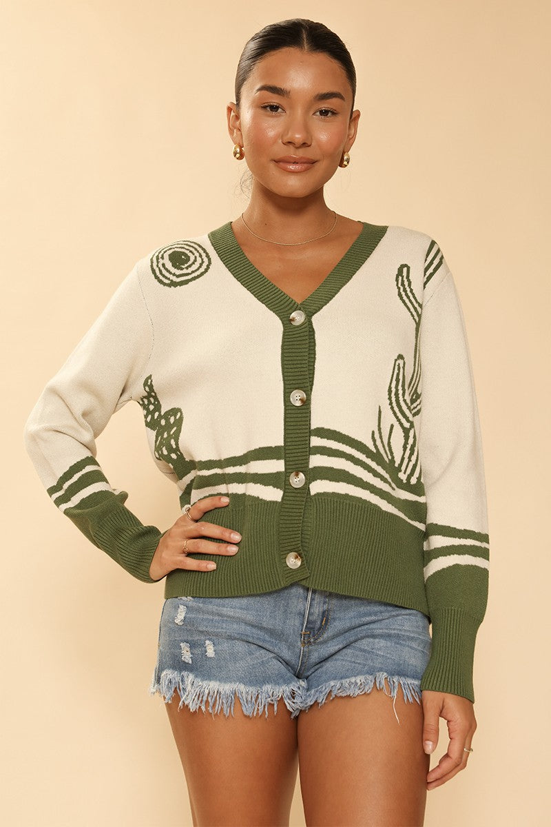 Desert cactus knit cardigan - Miss Sparkling