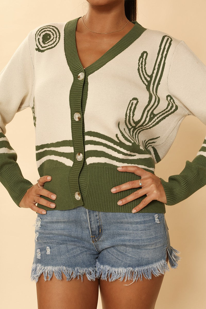 Desert cactus knit cardigan - Miss Sparkling