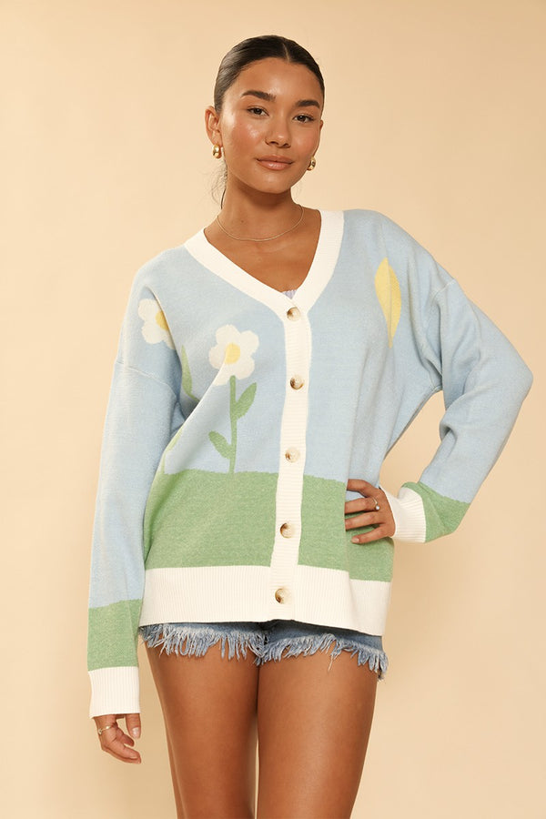 Flower field knit cardigan - Miss Sparkling