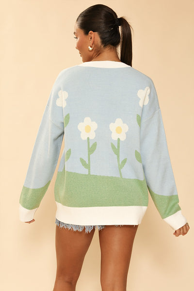 Flower field knit cardigan - Miss Sparkling
