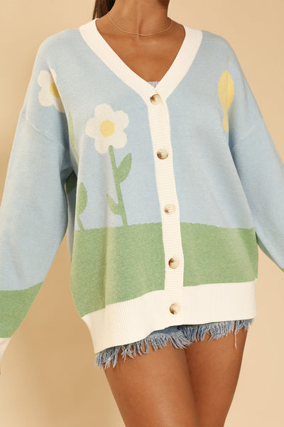 Flower field knit cardigan - Miss Sparkling