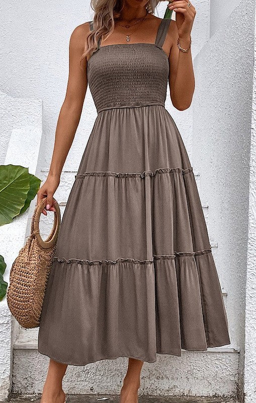 Girlymax USA Inc DBA Miss Sparkling | Smocked Midi Dress