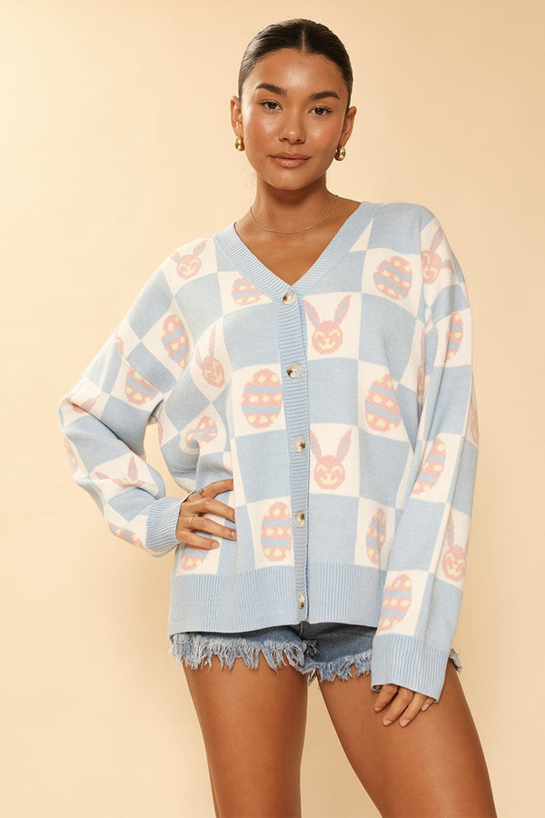 Easter bunny check cardigan - Miss Sparkling