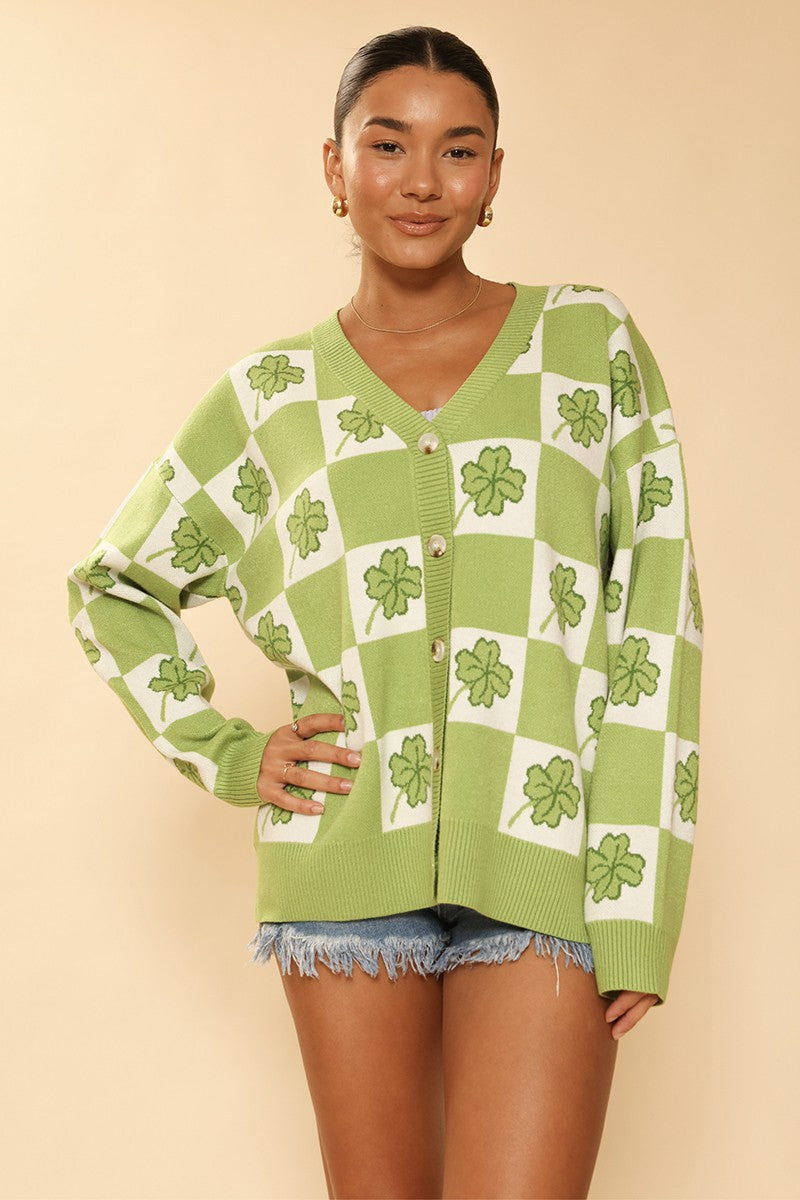 Shamrock check cardigan - Miss Sparkling