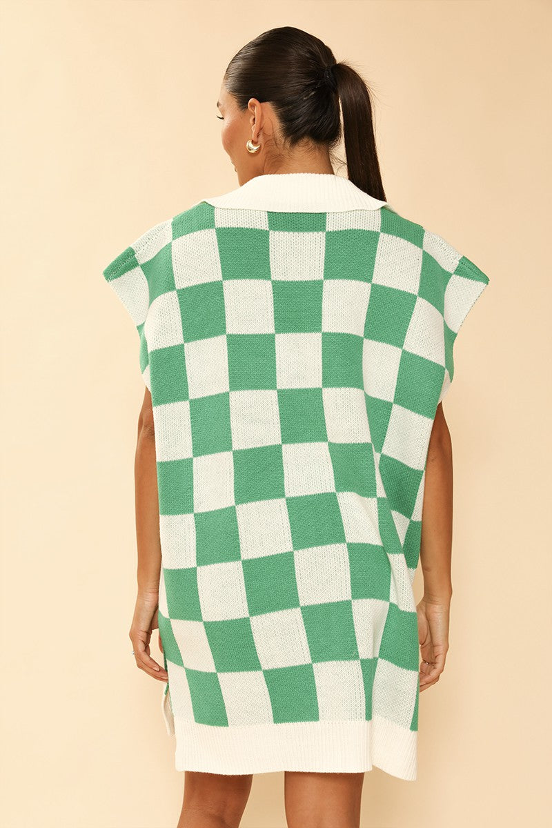 Check knit poncho - Miss Sparkling