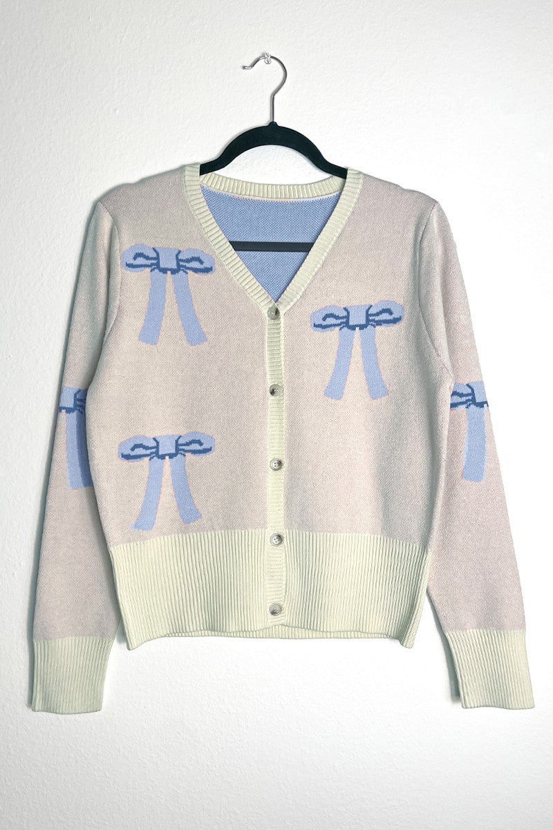Cropped knit bow cardigan - Miss Sparkling