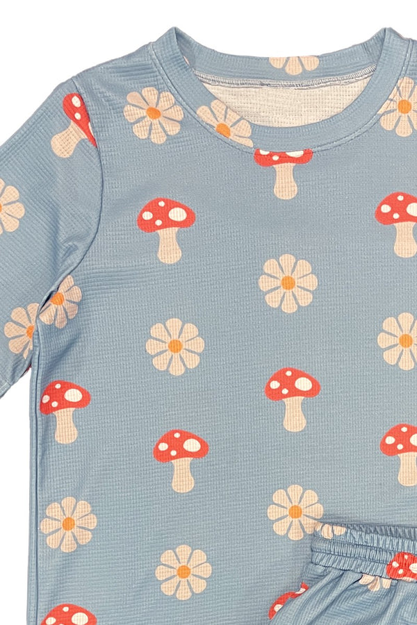 Novelty printed waffle shorts set - Miss Sparkling