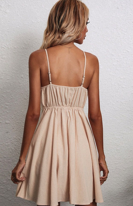 Miss Sparkling V-Neck Front Tie Bow Dress