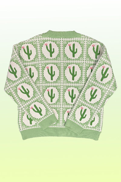 Plus size Cactus tiled knit cardigan