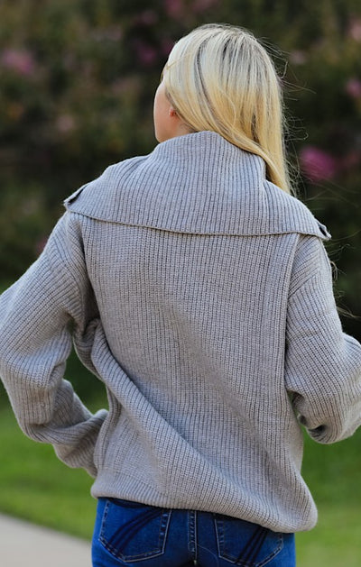 Ribbed half zip sweater