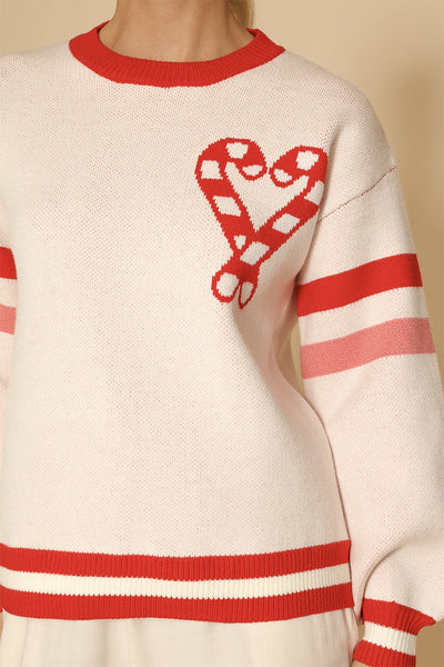 Candy cane knit sweater