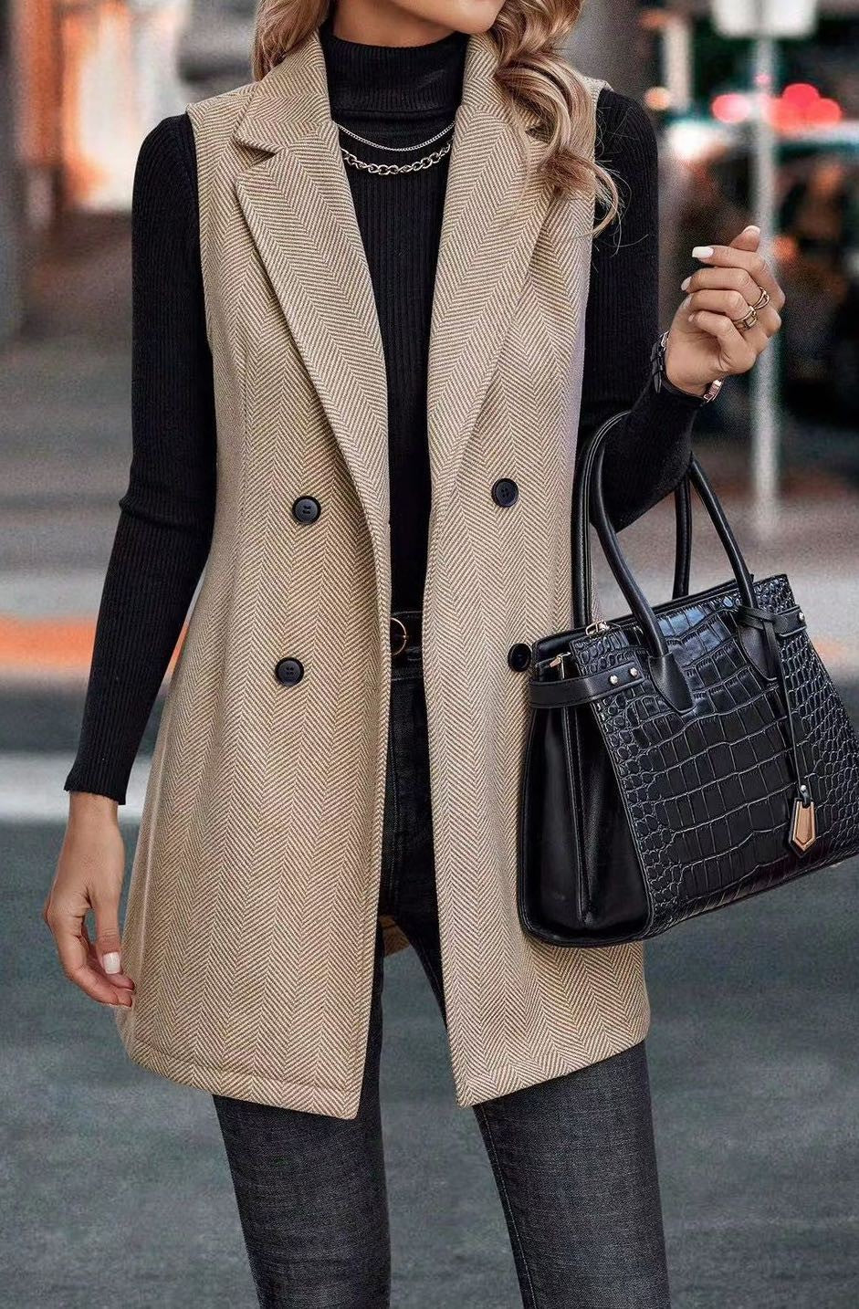 Sleeveless Blazer Vest