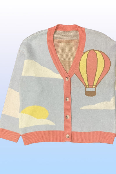 Hot air balloon knit cardigan